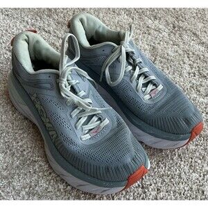 Hoka One Bondi 7 Running Shoes Sneakers Light Blue Womens Size 8